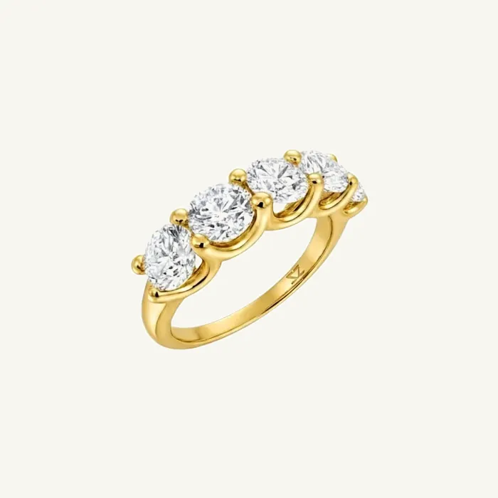 Кольцо-дорожка с камнем круглой огранки · 2 ct