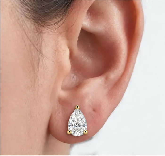 Серьги с лабораторными бриллиантами «груша» — 1.5–4 ct на пару — фото 10
