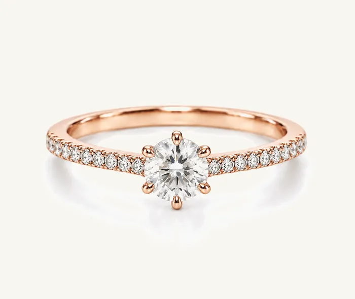 Классическое кольцо-солитер с лабораторным бриллиантом — 0.7 ct