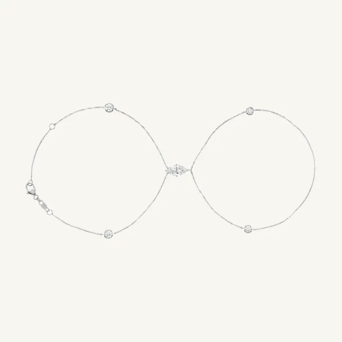 צמיד ג'אדי | בשיבוץ אבן מרקיזה + עגול | 1.46 CT