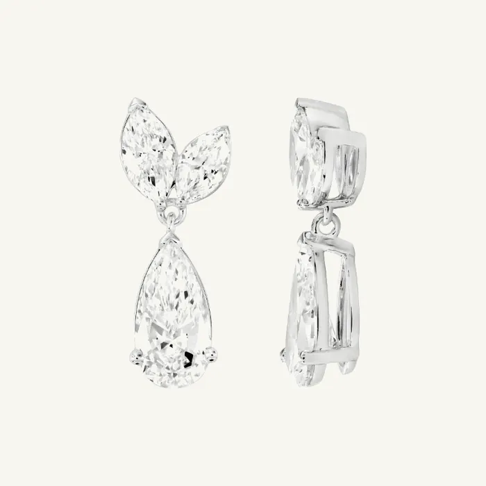 תליון יהלומים | בשיבוץ אבן טיפה + מרקיזה | 1.53 CT