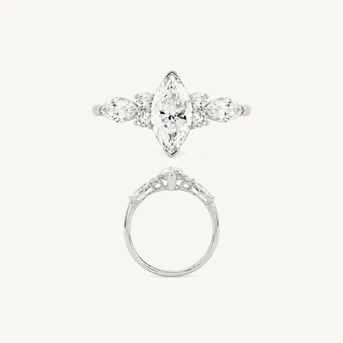 טבעת סוליטר | בשיבוץ אבן מרקיזה | 1.56 CT — תמונת סטודיו