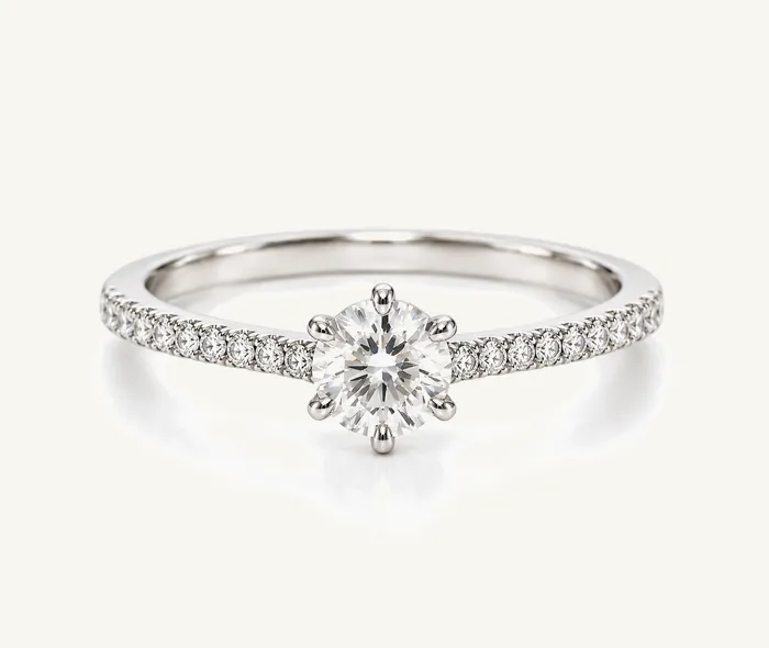 Классическое кольцо-солитер с лабораторным бриллиантом — 0.7 ct