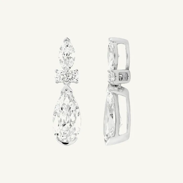 תליון יהלומים | בשיבוץ אבן מרקיזה + טיפה | 1.28 CT