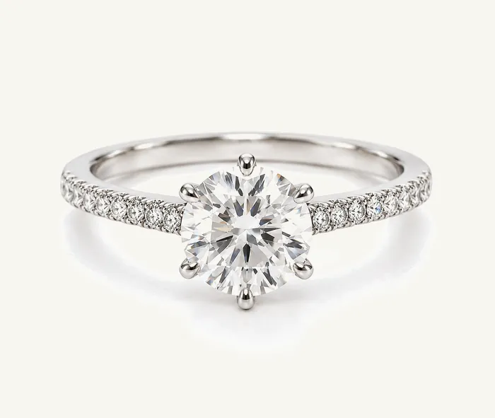 Классическое кольцо-солитер с лабораторным бриллиантом — 1.5 ct