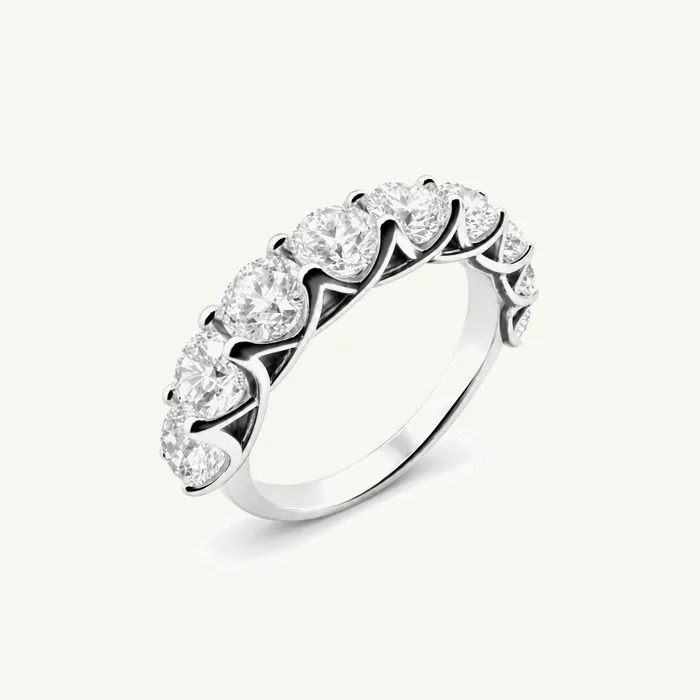 Row Ring with 9 Round Stones · 2.25 ct — photo 2