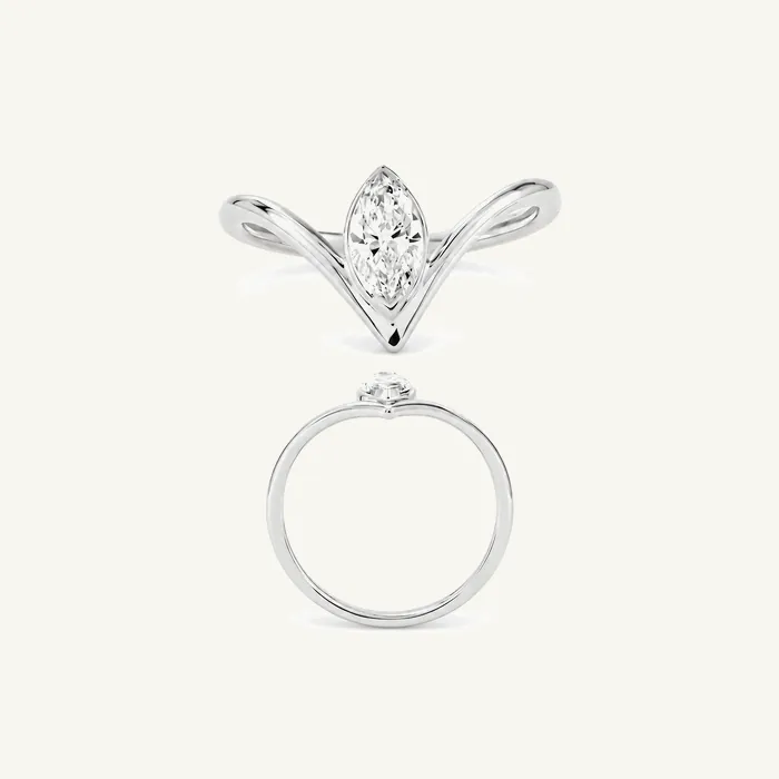 טבעת סוליטר | בשיבוץ אבן מרקיזה | 0.50 CT — תמונת סטודיו