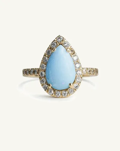 خاتم Pear-Shaped Opal Halo