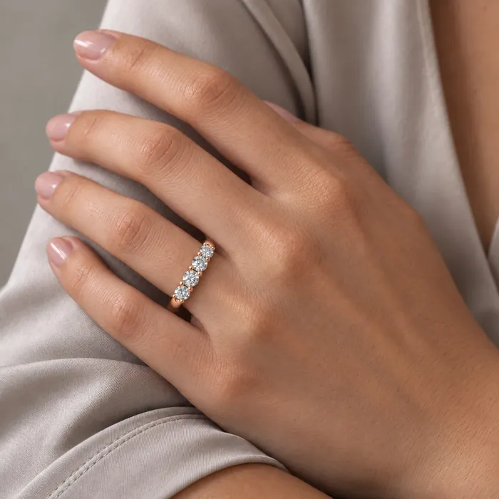 Кольцо-дорожка из пяти лабораторных бриллиантов — 1 ct