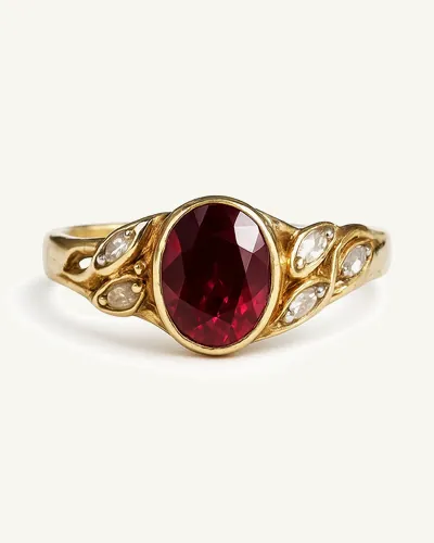 Кольцо Ruby Leaf