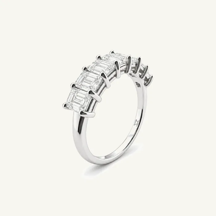 Row Ring with 9 Emerald-Cut Stones · 1.70 ct — photo 3