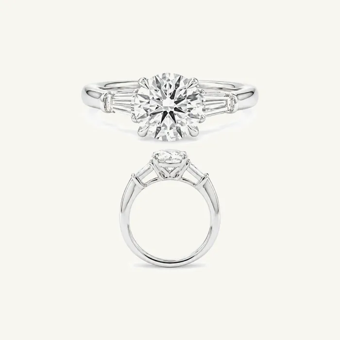 טבעת סוליטר | בשיבוץ אבן מרכזית עגולה | 2.58 CT — תמונת סטודיו