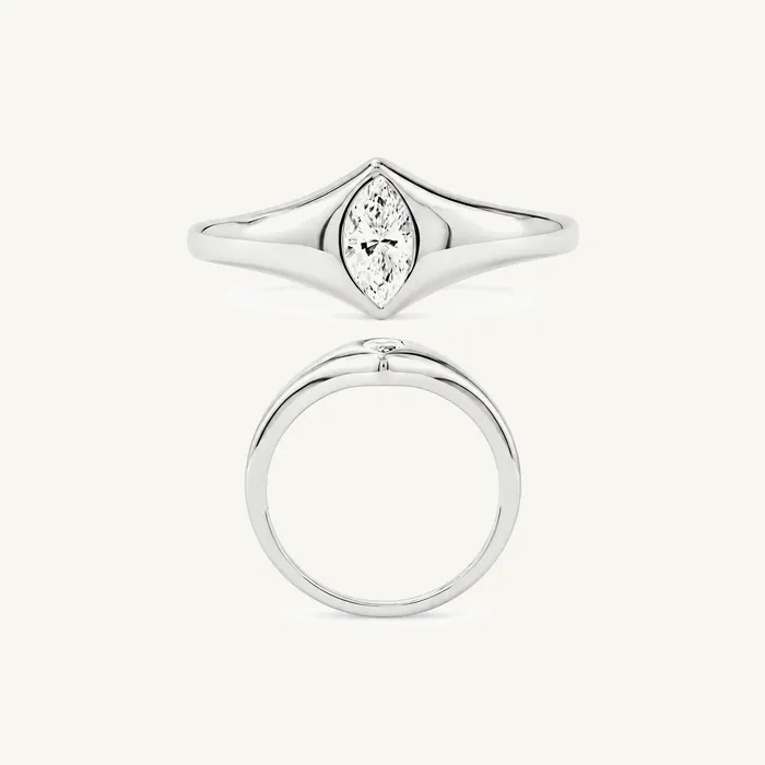 טבעת סוליטר | בשיבוץ אבן מרקיזה | 0.50 CT — תמונת סטודיו