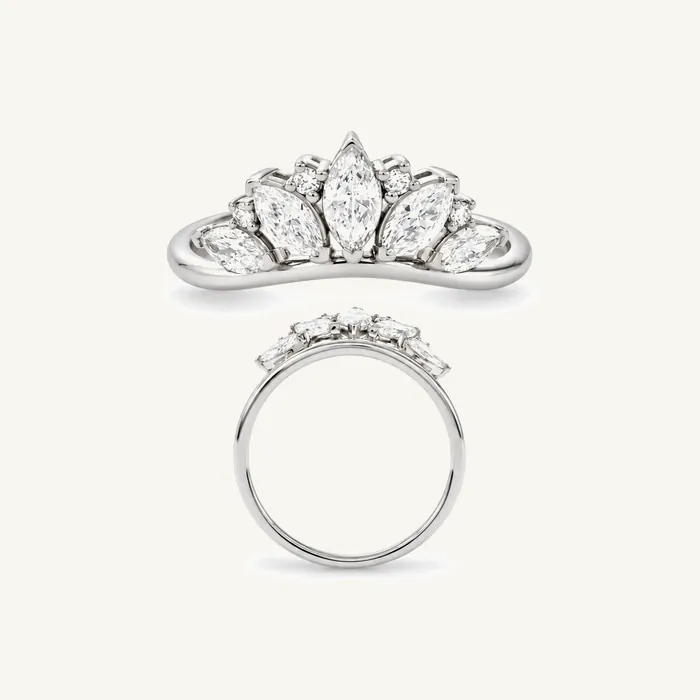 טבעת סוליטר | בשיבוץ אבנים מרקיזה | 0.90 CT — תמונת סטודיו