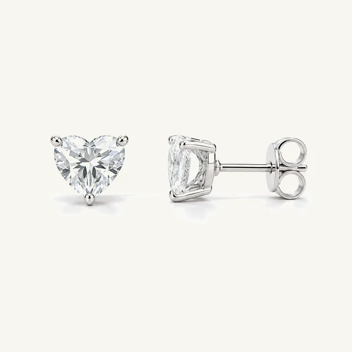 Серьги с лабораторными бриллиантами «сердце» — 1.5–4 ct на пару