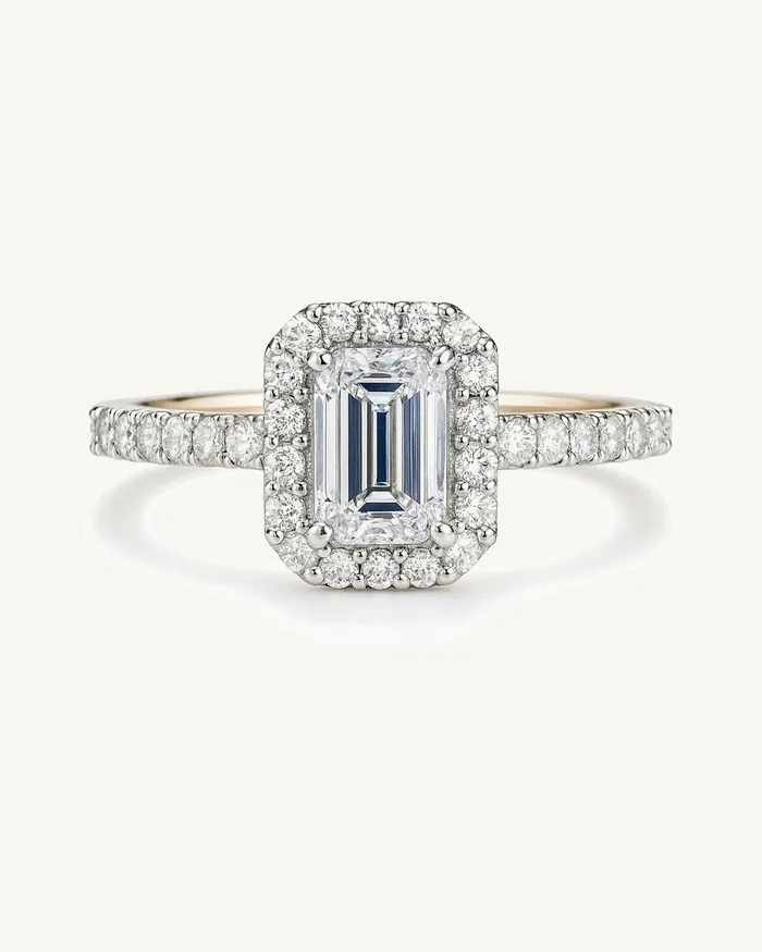 Emerald Halo Ring