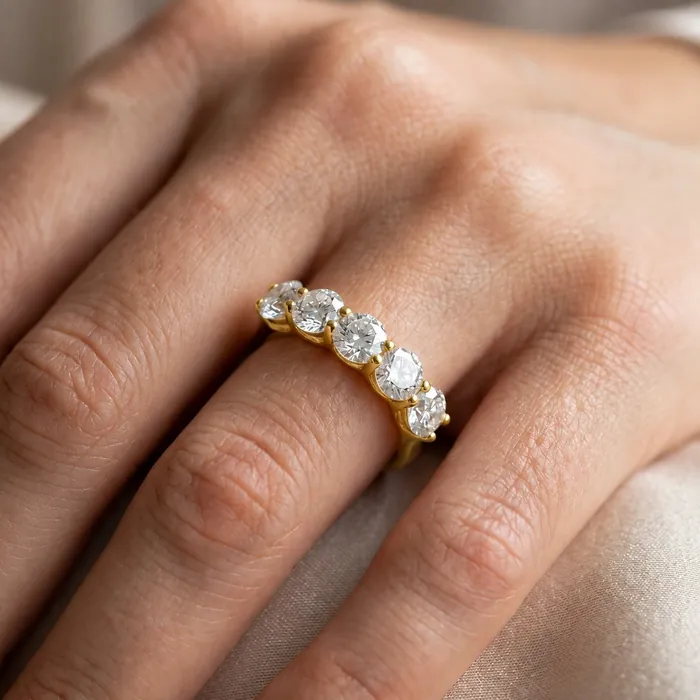 Кольцо-дорожка из пяти лабораторных бриллиантов — 2.5 ct — фото 2