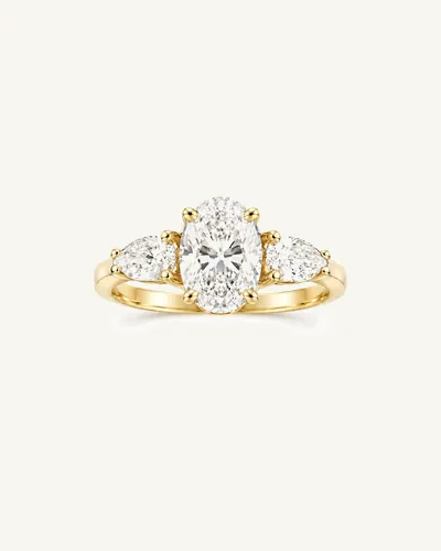 Кольцо с тремя лабораторными бриллиантами — 1.60 ct