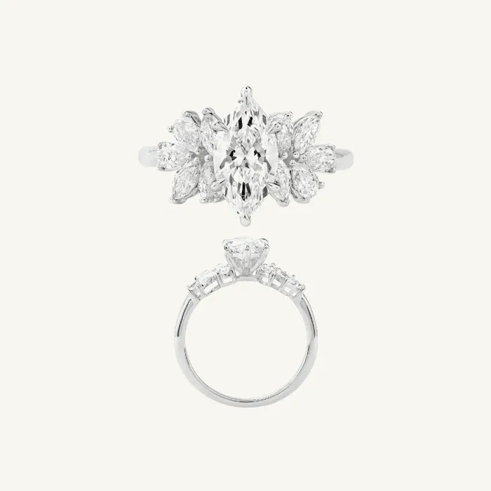 טבעת סוילטר | בשיבוץ אבן מרקיזה + טיפה | 2.50 CT