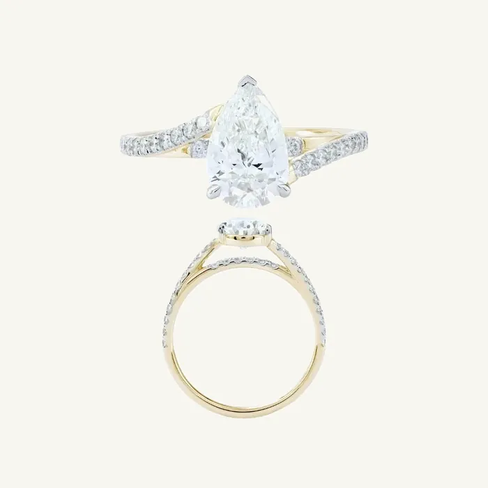 טבעת סוליטר | בשיבוץ אבן טיפה | 1.8 CT
