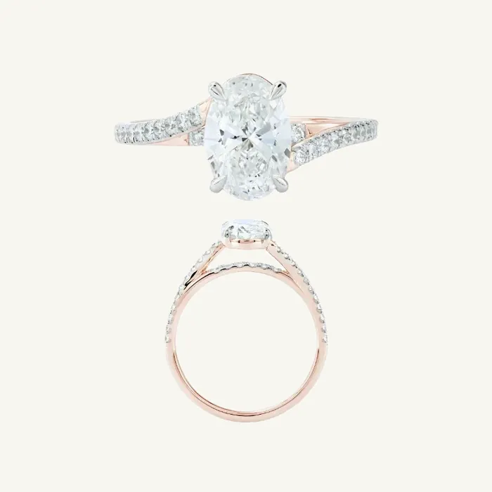 טבעת סוליטר | בשיבוץ אבן אובל | 1.8 CT