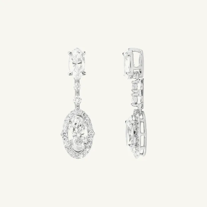 תליון יהלומים | בשיבוץ אבן אובל | 0.89 CT