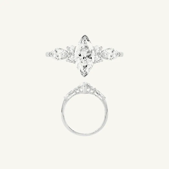 טבעת סוליטר | בשיבוץ אבן מרקיזה | 1.56 CT