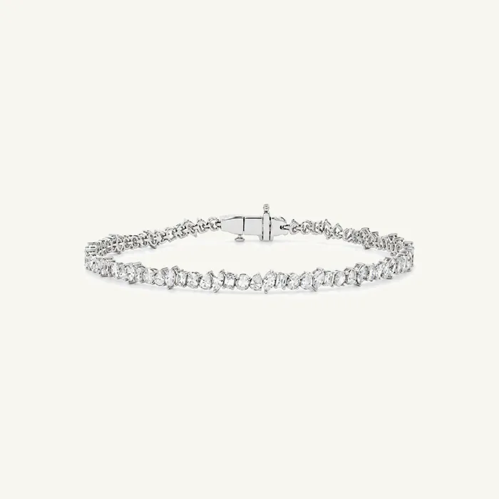 Tennis Bracelet with Marquise, Emerald-Cut, Oval and Pear Stones · 4.69 ct