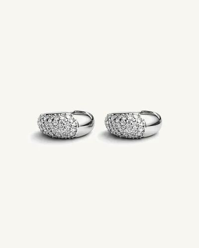 Серьга из белого золота с камнями