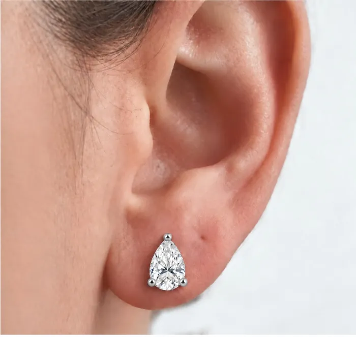 Серьги с лабораторными бриллиантами «груша» — 1.5–4 ct на пару — фото 7