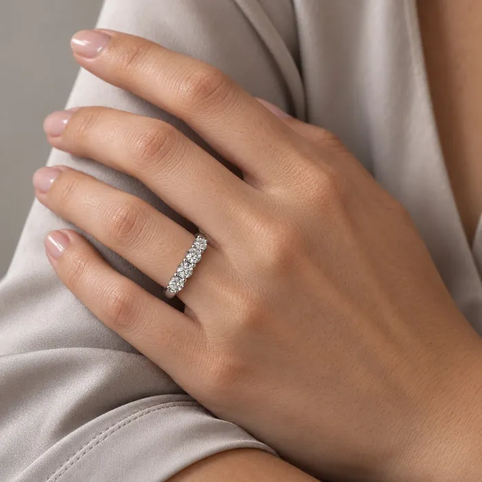 Кольцо-дорожка из пяти лабораторных бриллиантов — 1 ct