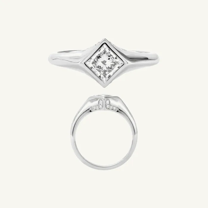 טבעת סוליטר | בשיבוץ אבן מרכזית פרינסס | 1.13 CT