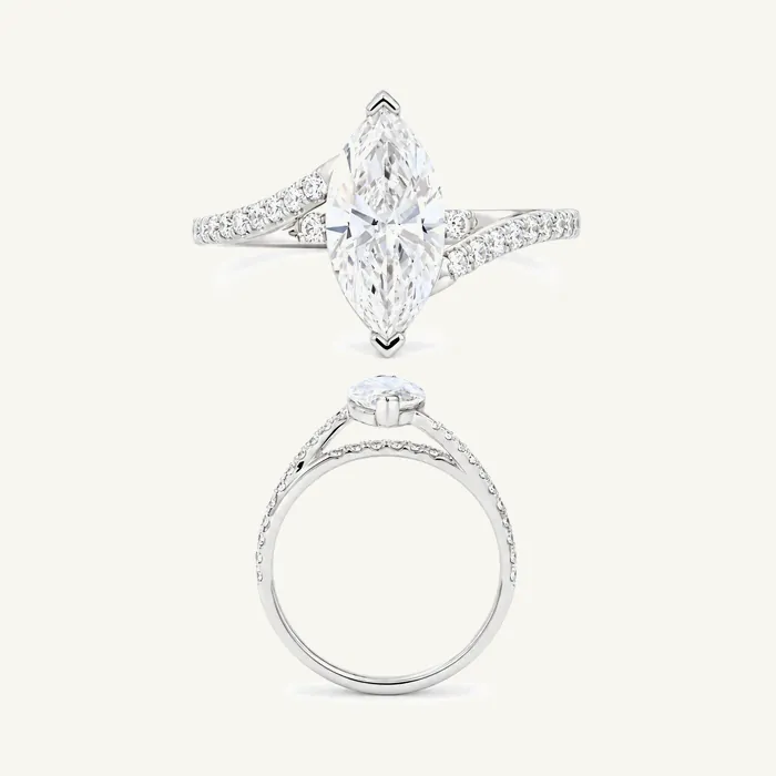 טבעת סוליטר | בשיבוץ אבן מרקיזה | 1.8 CT — תמונת סטודיו