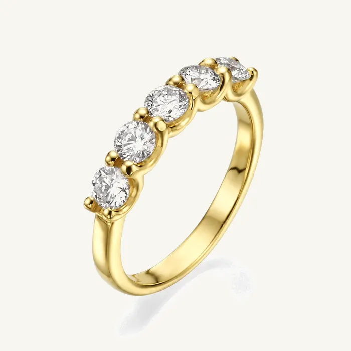 Кольцо-дорожка из пяти лабораторных бриллиантов — 1 ct