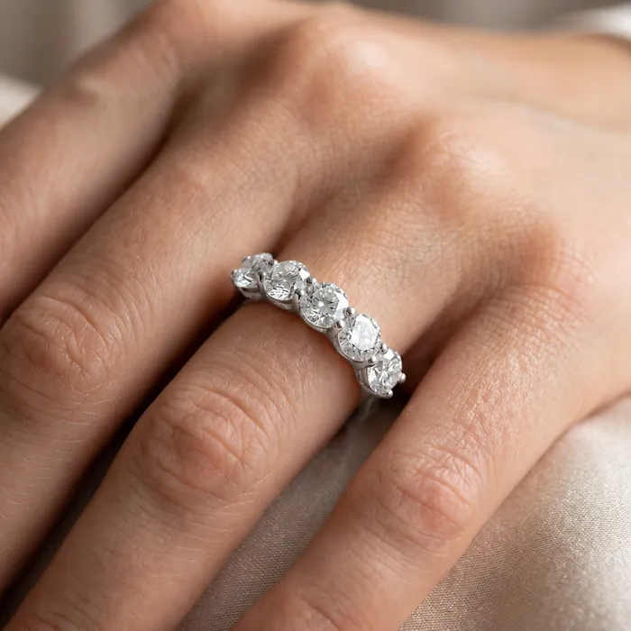 Кольцо-дорожка из пяти лабораторных бриллиантов — 2.5 ct — фото 4