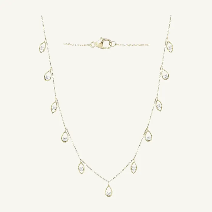 שרשרת יהלומים בשיבוץ אבנים עגולות | 0.54 CT