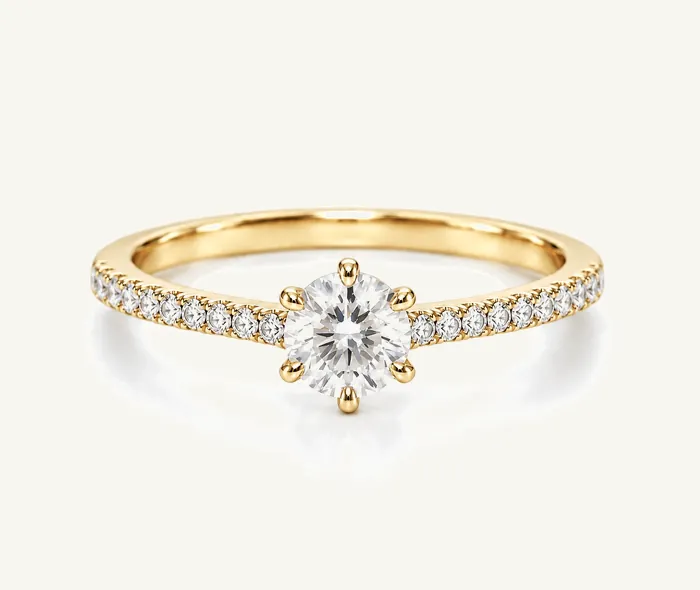 Классическое кольцо-солитер с лабораторным бриллиантом — 0.7 ct