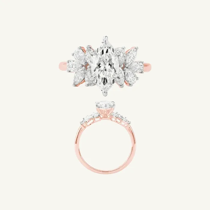 טבעת סוילטר | בשיבוץ אבן מרקיזה + טיפה | 2.50 CT