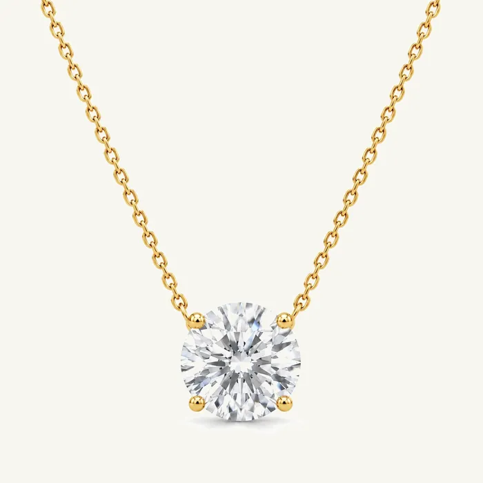 Колье-солитер с круглым лабораторным бриллиантом — 0.3–3 ct — фото 14
