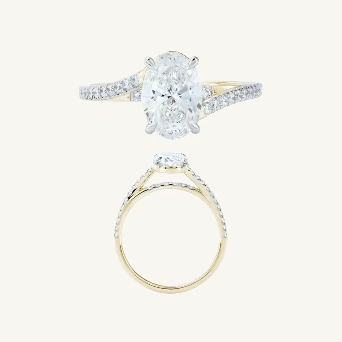 טבעת סוליטר | בשיבוץ אבן אובל | 1.8 CT