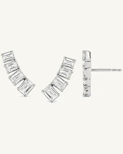 قرط بمسمار وقفل فراشة مرصّع بحجر قطع زمردي · 1.40 قيراط
