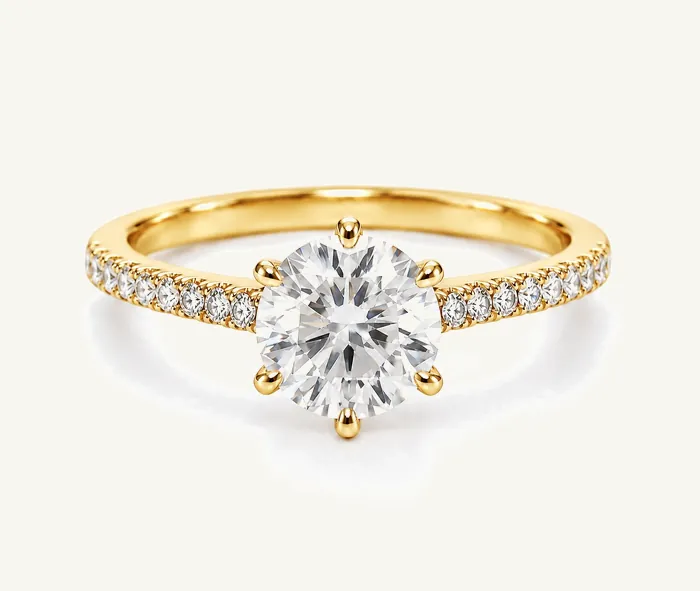 Классическое кольцо-солитер с лабораторным бриллиантом — 1.5 ct