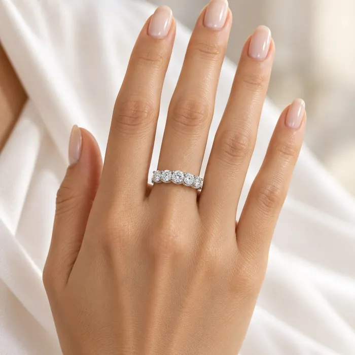 Кольцо-дорожка с камнем круглой огранки · 2 ct