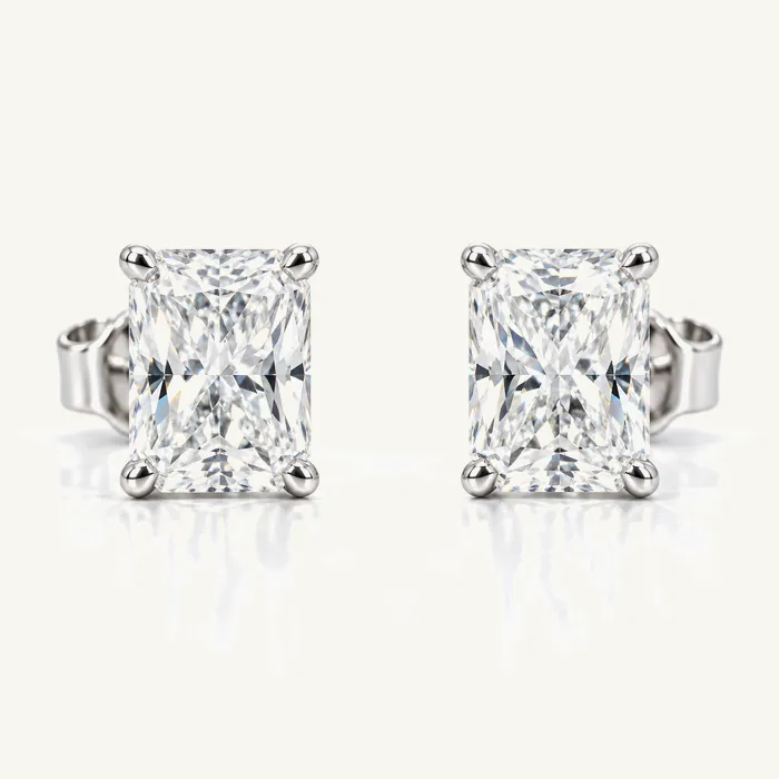 Серьги с лабораторными бриллиантами «радиант» — 1.5–4 ct на пару