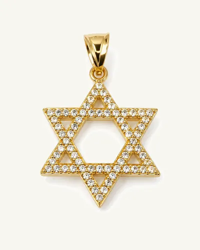 תליון מגן דוד משובץ מזהב צהוב 14 קראט