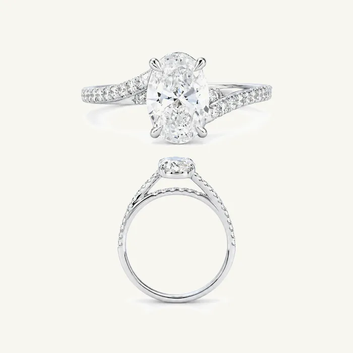 טבעת סוליטר | בשיבוץ אבן אובל | 1.8 CT — תמונת סטודיו