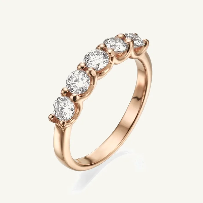 Кольцо-дорожка из пяти лабораторных бриллиантов — 1 ct — фото 5
