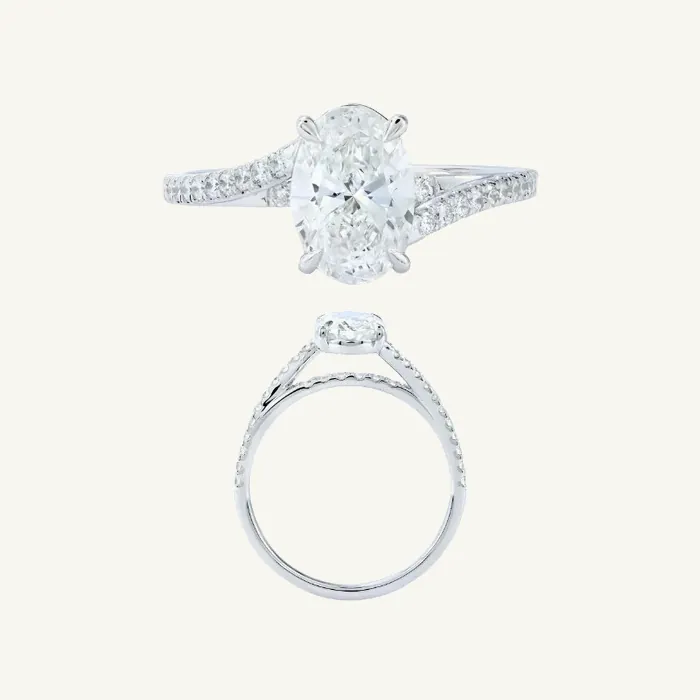 טבעת סוליטר | בשיבוץ אבן אובל | 1.8 CT