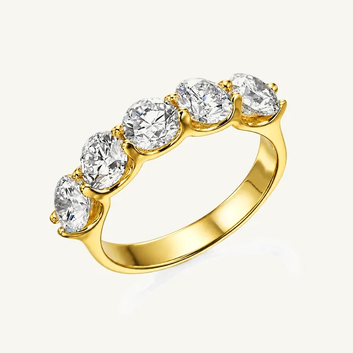 Кольцо-дорожка из пяти лабораторных бриллиантов — 2.5 ct