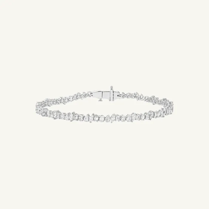 Tennis Bracelet with Marquise, Emerald-Cut, Oval and Pear Stones · 4.69 ct